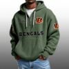 Bengals EST 1967 Half Quarter Zip Waffle Hoodie 2