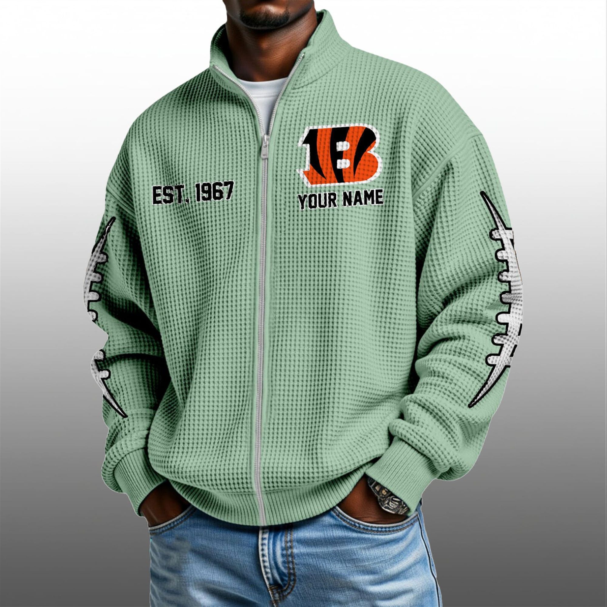 Bengals EST 1967 Quarter Zip Waffle Sweatshirt 5 Bengals EST 1967 Quarter Zip Waffe Sweatshirt