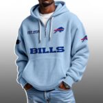 Bills EST 1959 Half Quarter Zip Waffle Hoodie