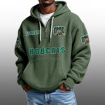 Bobcats EST 1894 Half Quarter Zip Waffle Hoodie