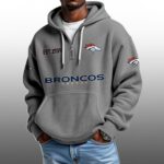 Broncos EST 1959 Half Quarter Zip Waffle Hoodie