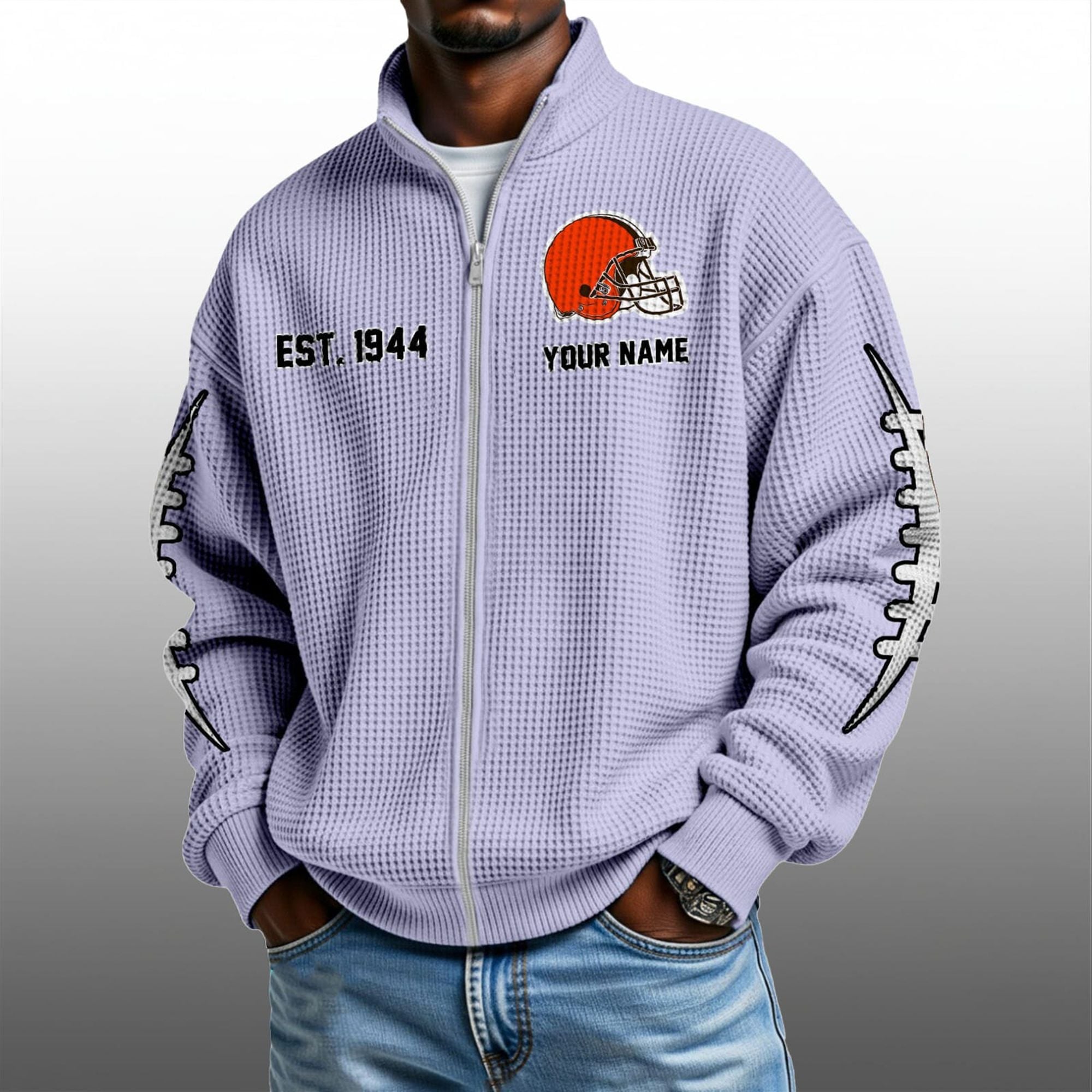 Browns EST 1944 Quarter Zip Waffle Sweatshirt 2 Browns EST 1944 Quarter Zip Waffe Sweatshirt 2