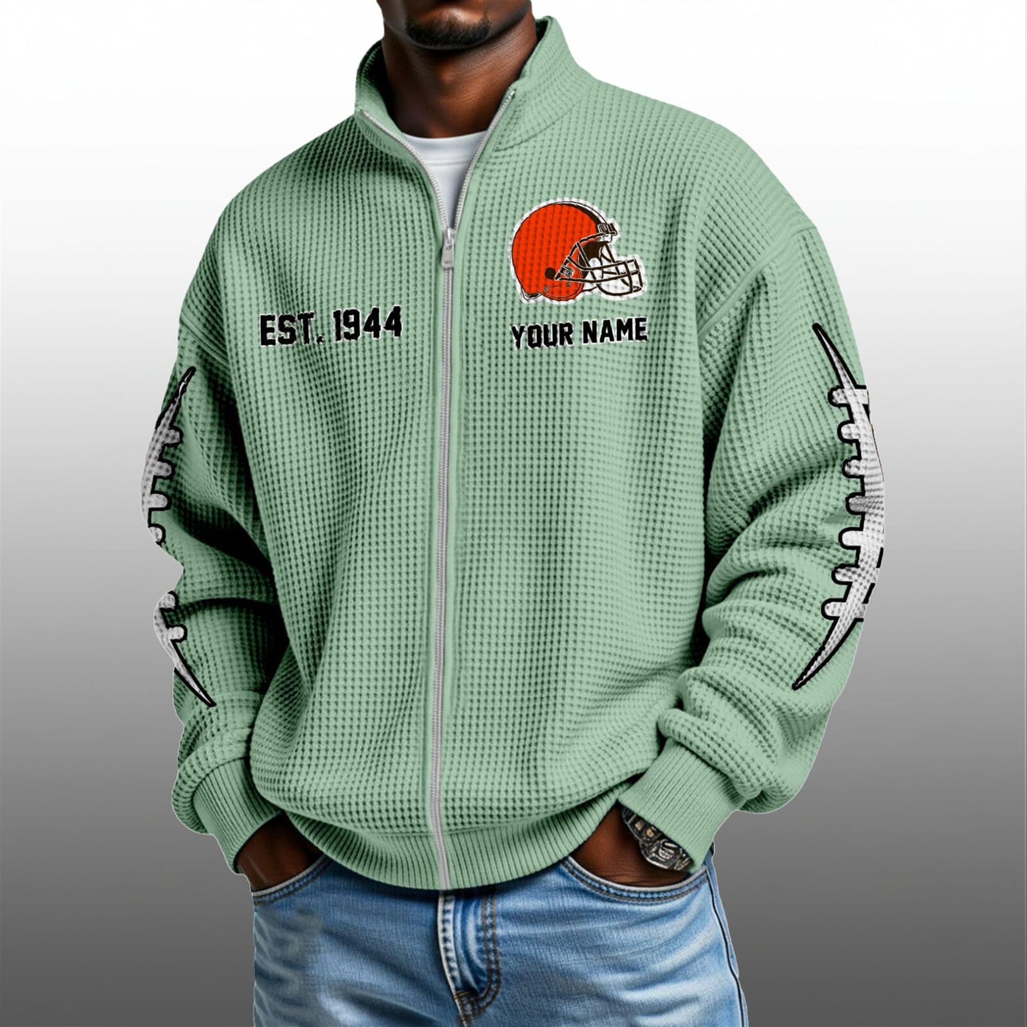 Browns EST 1944 Quarter Zip Waffle Sweatshirt 5 Browns EST 1944 Quarter Zip Waffe Sweatshirt