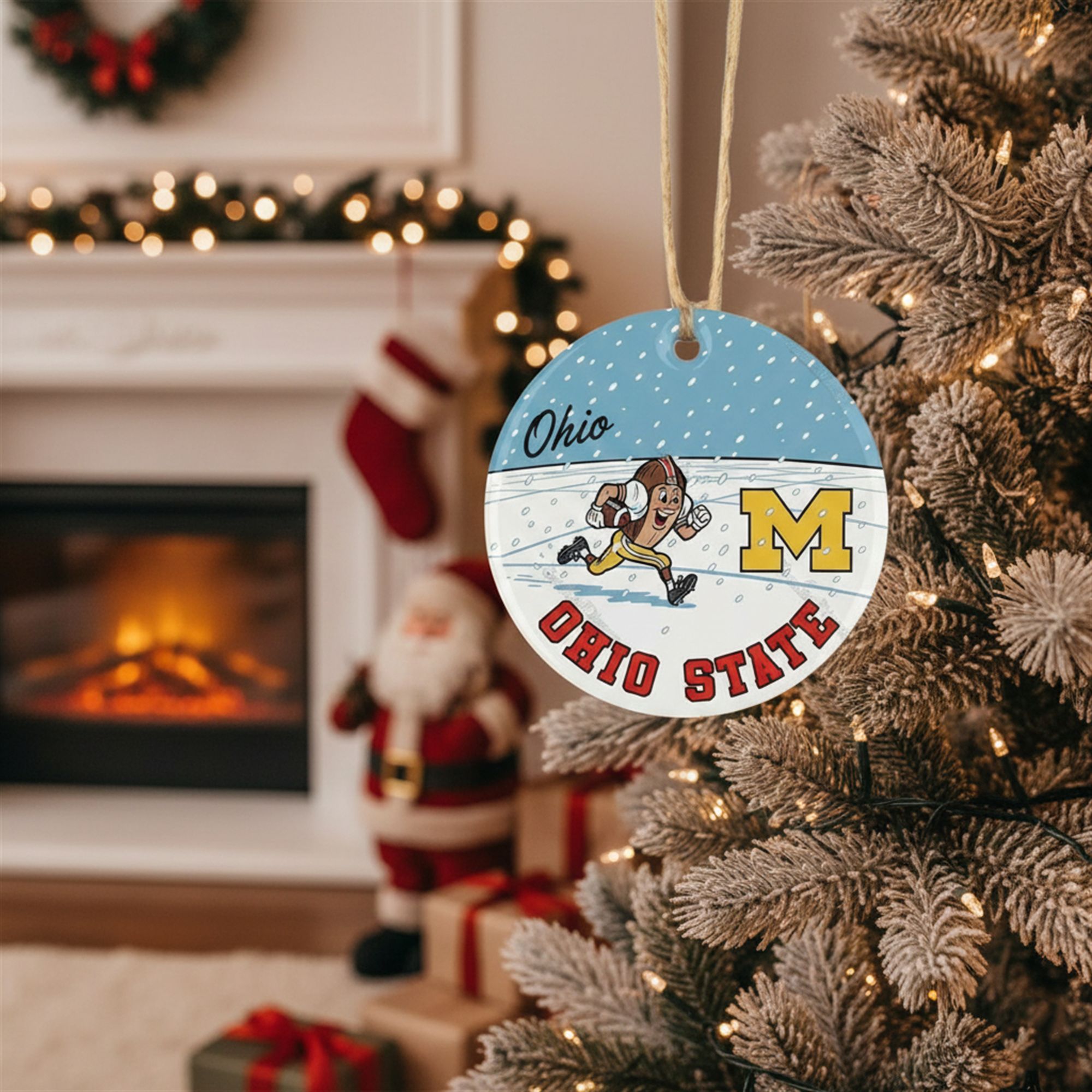 Brutus Ohio Snow Erase The M Ornament 1 4 Brutus Ohio Snow Erase The M Ornament 1 4