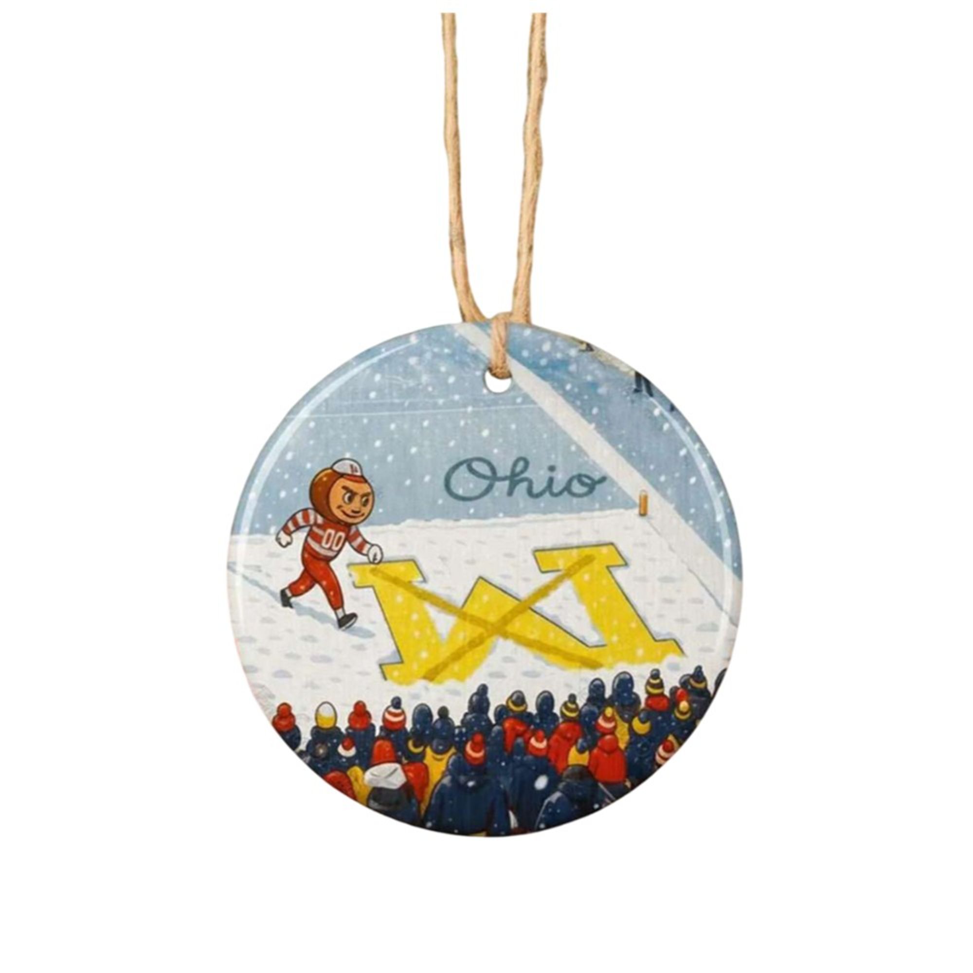 Brutus Ohio State Snow Erase The M Ornament 2 Brutus Ohio State Snow Erase The M Ornament 1 2