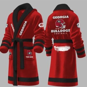 Bulldogs Football EST 1892 Fleece Bathrobe 1