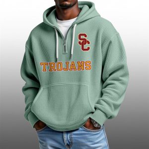 2026 Usc Trojans Waffle Zip Hoodie 1
