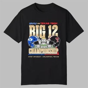 BYU Vs Tech Red Raiders 2025 Big 12 Football Championship Helmet Shirt 0 0