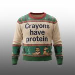 Cam Skattebo Crayons Have Protein Christmas Ugly Sweater