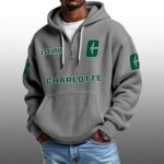 Charlotte EST 1946 Half Quarter Zip Waffle Hoodie