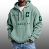 Charlotte EST 1946 Half Quarter Zip Waffle Hoodie 4