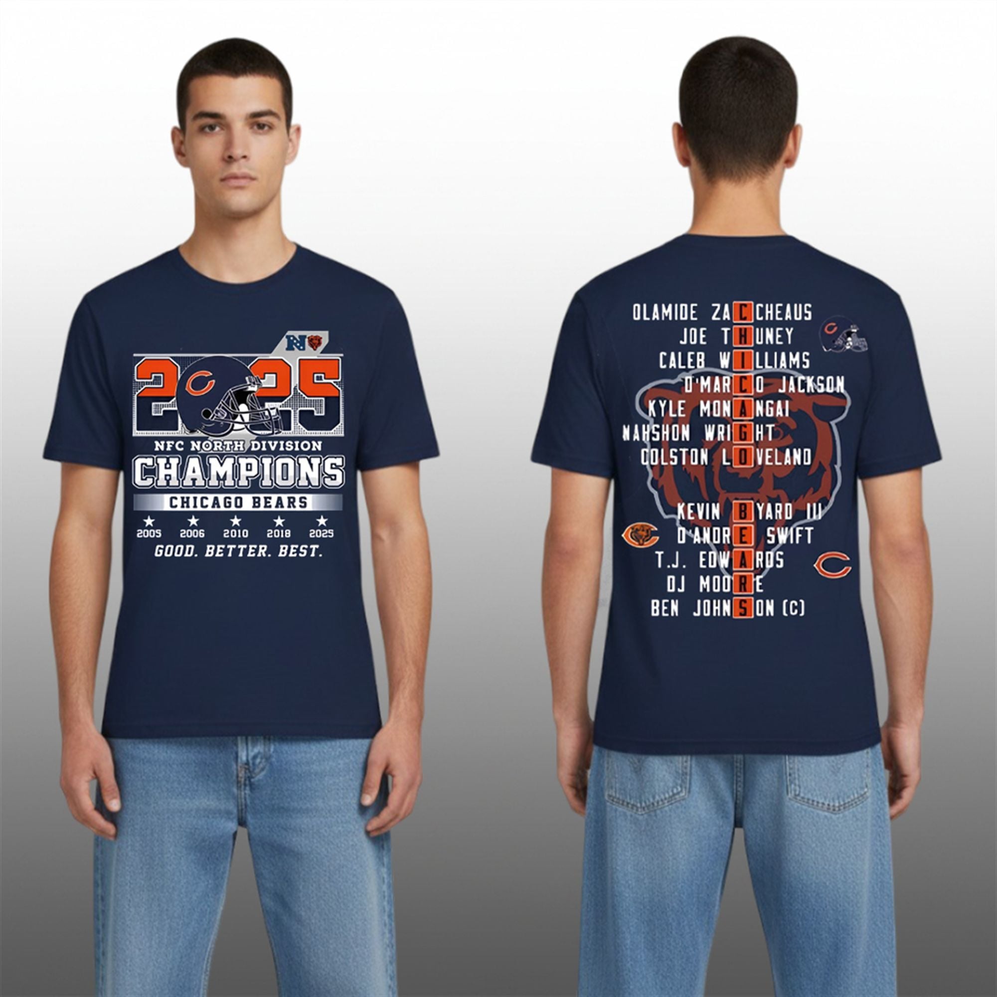 Chicago Bears NFC North 2025 Good Better Best Shirt 3 Chicago Bears NFC North 2025 Good Better Best Shirt 2