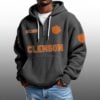 Clemson EST 1896 Half Quarter Zip Waffle Hoodie 4