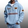 Commanders EST 1932 Half Quarter Zip Waffle Hoodie 3