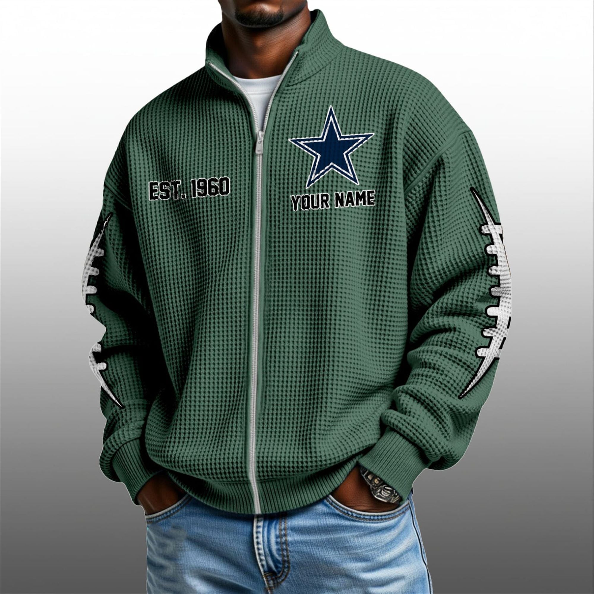 Cowboys EST 1960 Quarter Zip Waffle Sweatshirt 3 Cowboys EST 1960 Quarter Zip Waffe Sweatshirt 7