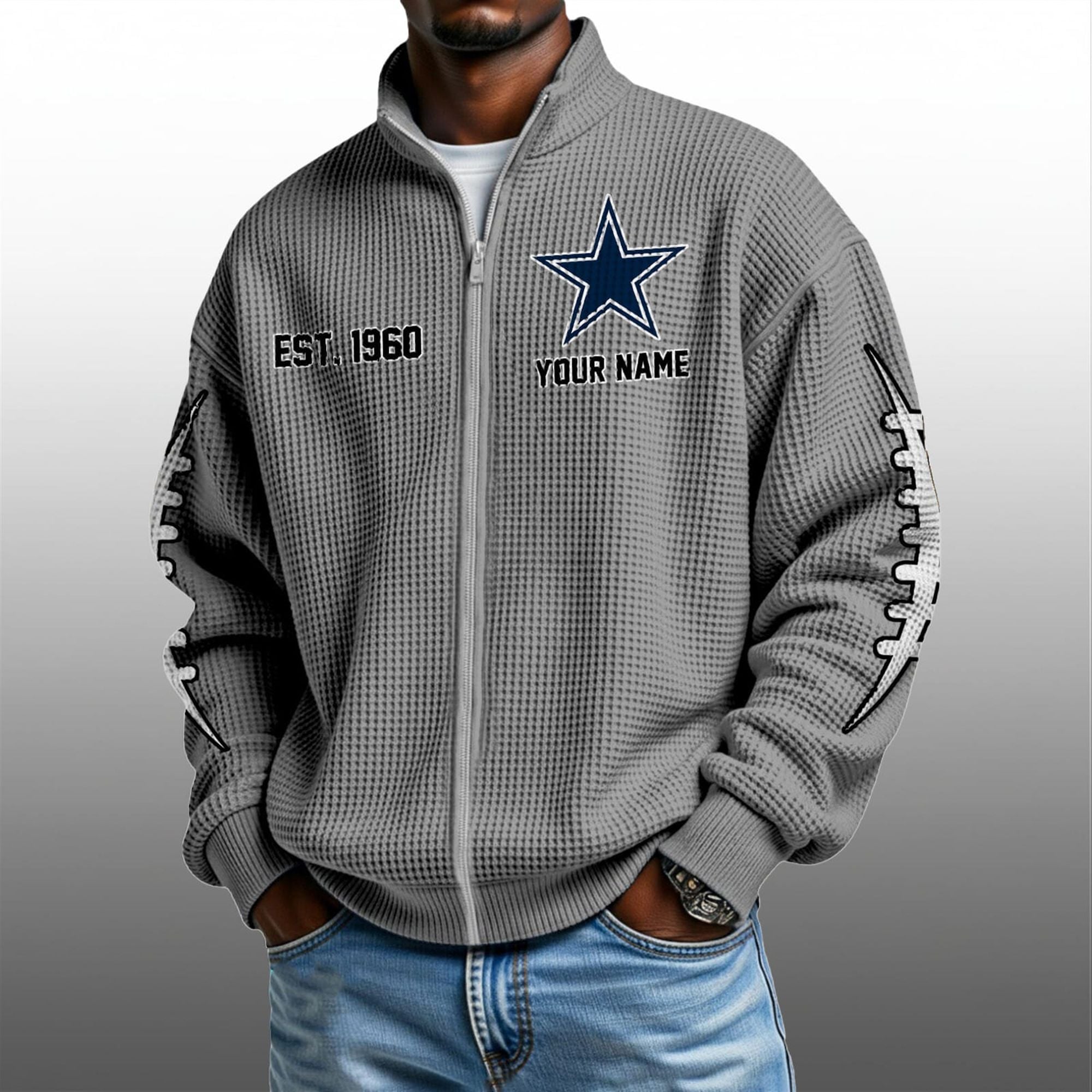 Cowboys EST 1960 Quarter Zip Waffle Sweatshirt 4 Cowboys EST 1960 Quarter Zip Waffe Sweatshirt 8
