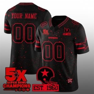 Cowboys Stranger Things 5X Bowl Champions EST 1960 Jersey 1 1