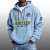 Delaware Football EST 1889 Half Quarter Zip Waffle Hoodie
