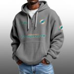 Dolphins EST 1965 Half Quarter Zip Waffle Hoodie
