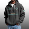 Dolphins EST 1965 Half Quarter Zip Waffle Hoodie 4