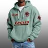 Eagles Boston College EST 1893 Half Quarter Zip Waffle Hoodie 3