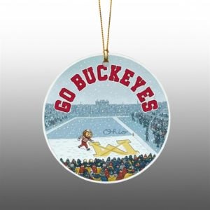 Brutus Go Buckeyes Snow Erase The M Ornament 1 1