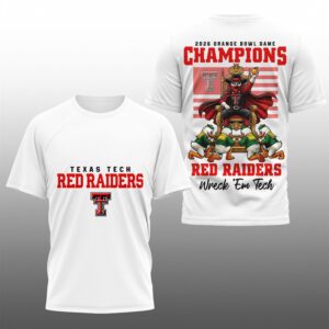 2026 Orange Bowl Game Champions Red Raiders Wreck Em Tech Shirt 1