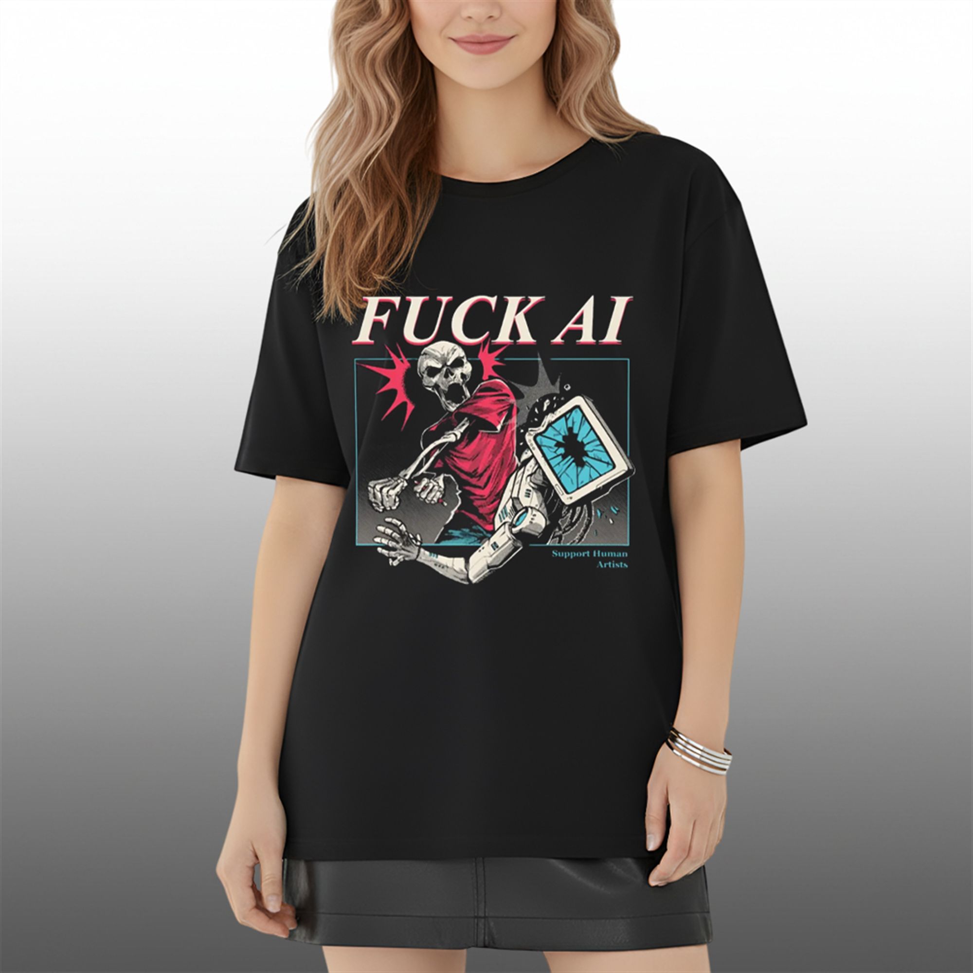 Fuck AI Support Human Artists Shirt 3 Fuck AI Support Human Artists Shirt 3