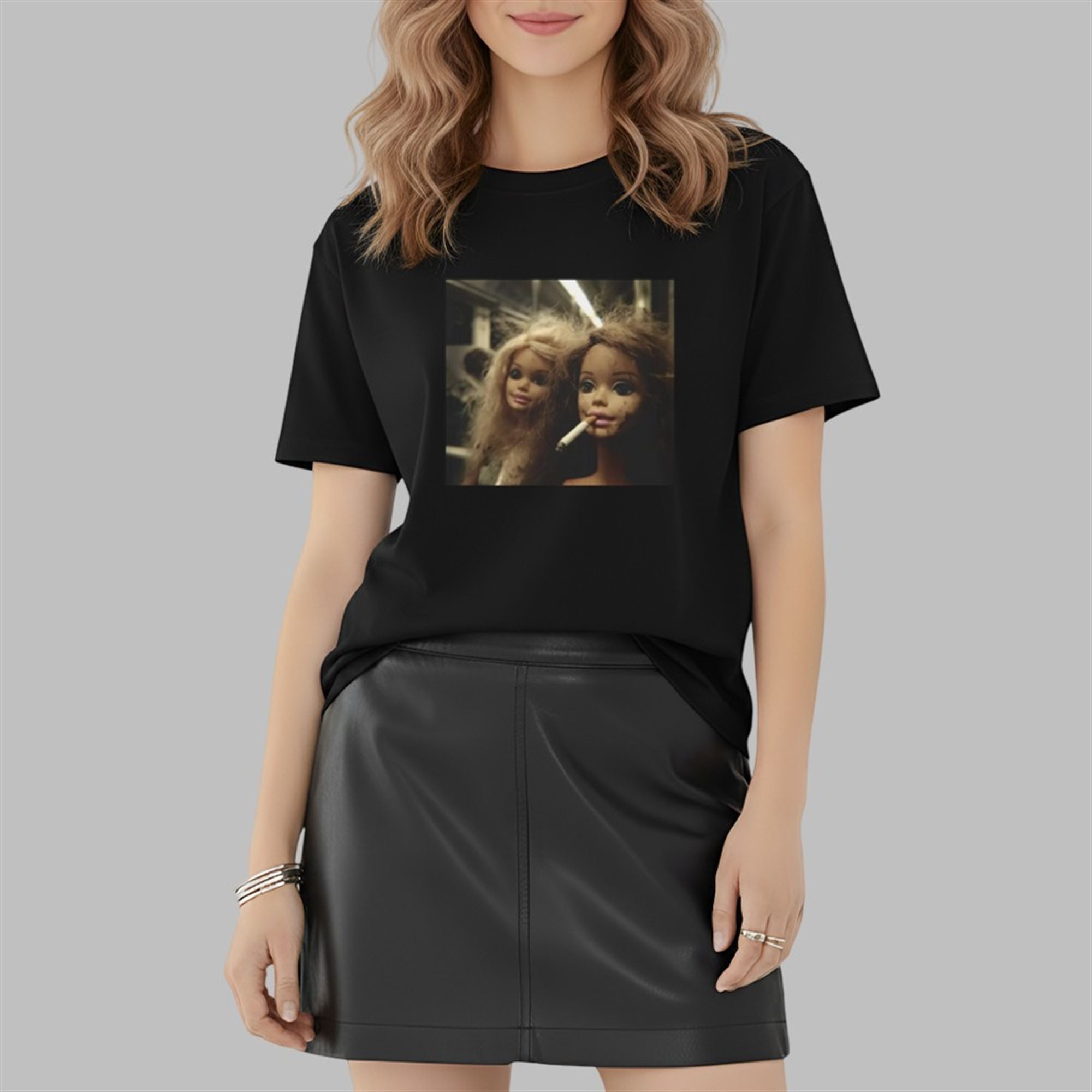 Funny Distressed Doll Smoking Shirt 2 2 Funny Distressed Doll Smoking Shirt 2 2