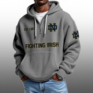 Fighting Irish EST 1887 Half Quarter Zip Waffle Hoodie 1