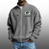 GB Packers EST 1919 Quarter Zip Waffe Sweatshirt 4