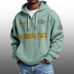 Georgia Tech EST 1892 Half Quarter Zip Waffle Hoodie