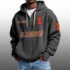 Illinois EST 1890 Half Quarter Zip Waffle Hoodie 4