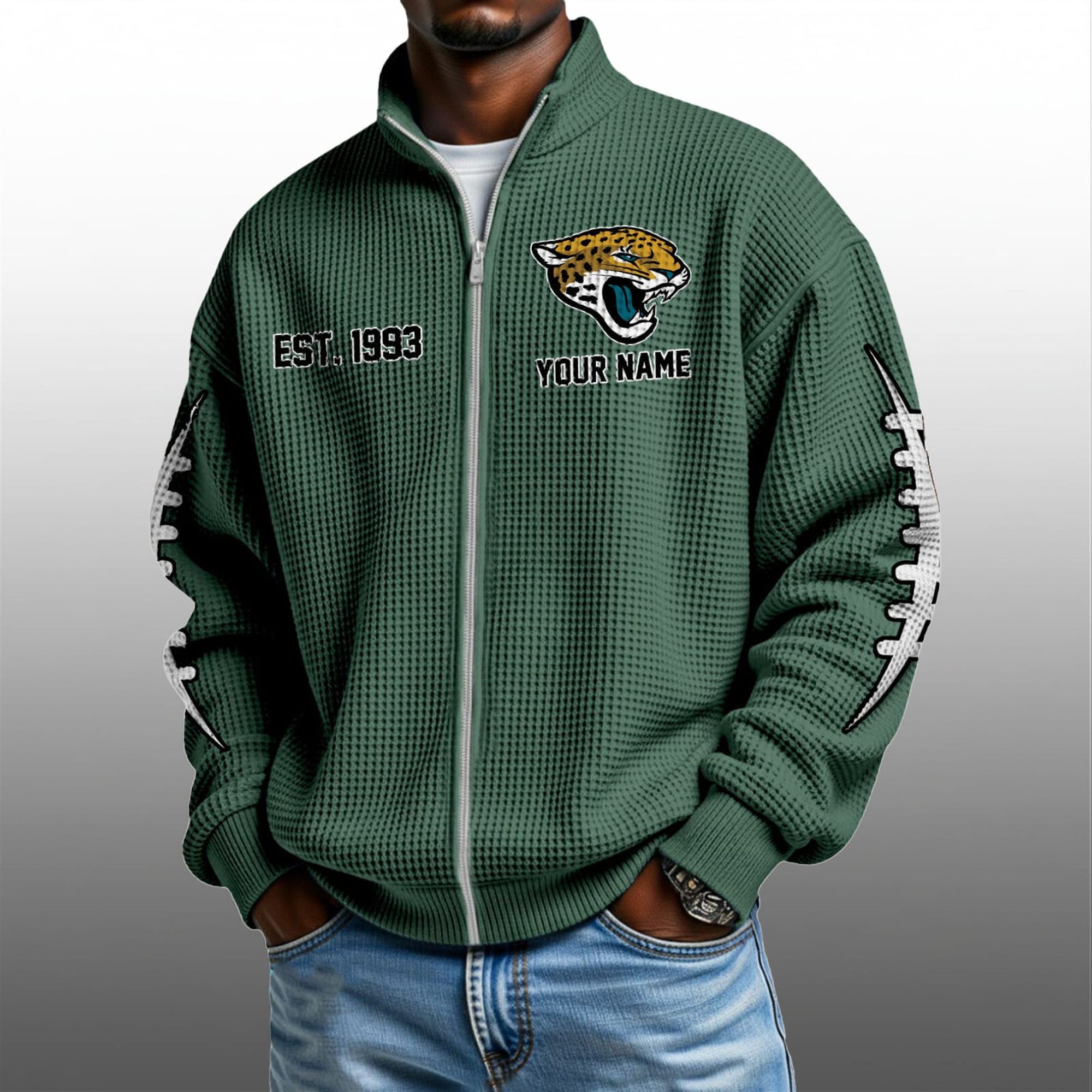Jaguars EST 1993 Quarter Zip Waffle Sweatshirt 2 Jaguars EST 1993 Quarter Zip Waffe Sweatshirt 2