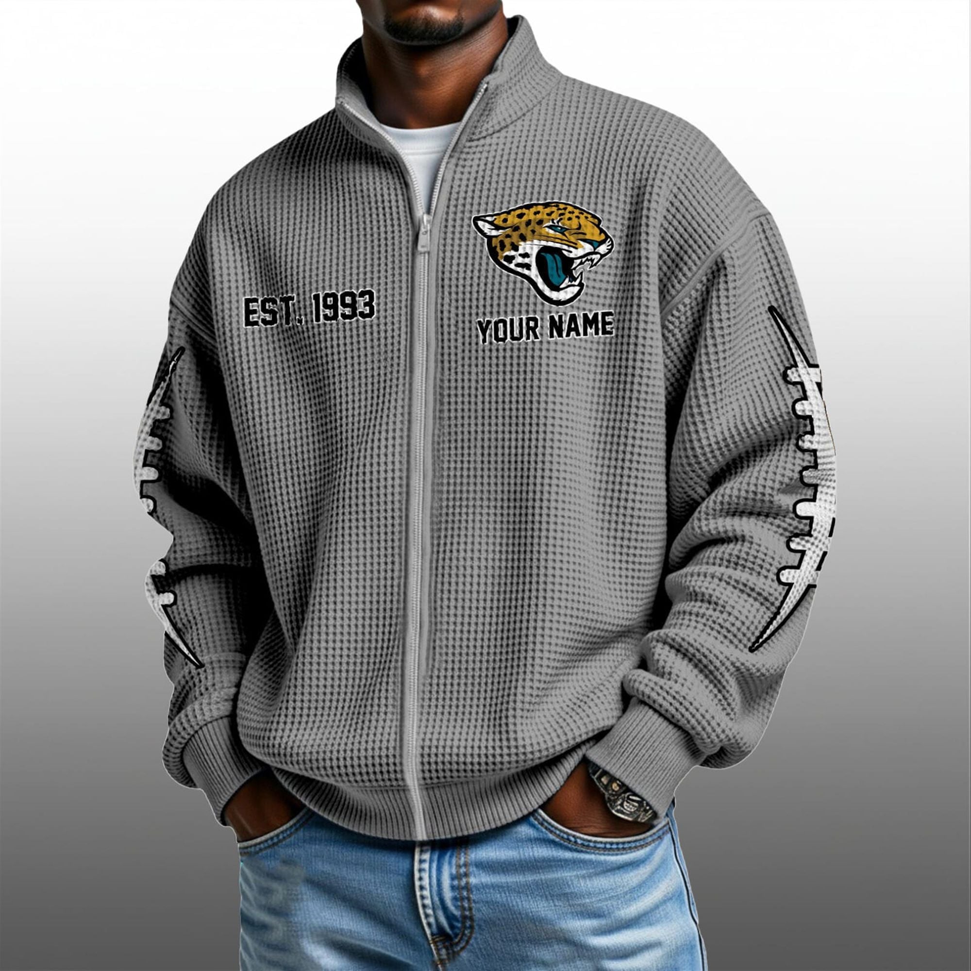 Jaguars EST 1993 Quarter Zip Waffle Sweatshirt 3 Jaguars EST 1993 Quarter Zip Waffe Sweatshirt 3