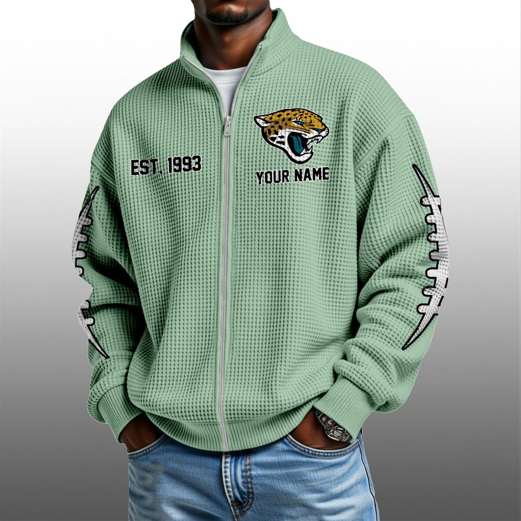 Jaguars EST 1993 Quarter Zip Waffle Sweatshirt 5 Jaguars EST 1993 Quarter Zip Waffe Sweatshirt
