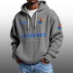Jayhawks EST 1890 Half Quarter Zip Waffle Hoodie