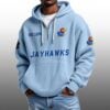 Jayhawks EST 1890 Half Quarter Zip Waffle Hoodie