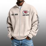 KC Chiefs EST 1959 Quarter Zip Waffle Sweatshirt