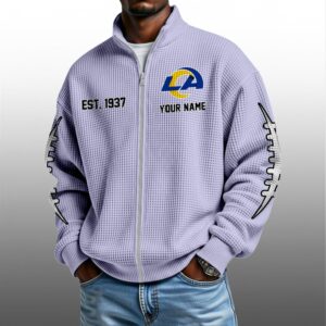 LA Rams EST 1937 Quarter Zip Waffle Sweatshirt