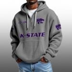 Kansas State EST 1896 Half Quarter Zip Waffle Hoodie