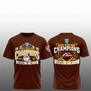 0 Western Michigan Broncos 2025 Myrtle Beach Bowl Champions Shirt