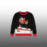 Kevin Jonas Meowy Christmas Sleigh Light Up Ugly Christmas Sweater