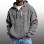 Ragin Cajuns Lafayette EST 1893 Half Quarter Zip Waffle Hoodie