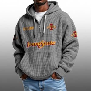 Iowa State EST 1892 Half Quarter Zip Waffle Hoodie 1