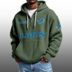 Lions EST 1930 Half Quarter Zip Waffle Hoodie