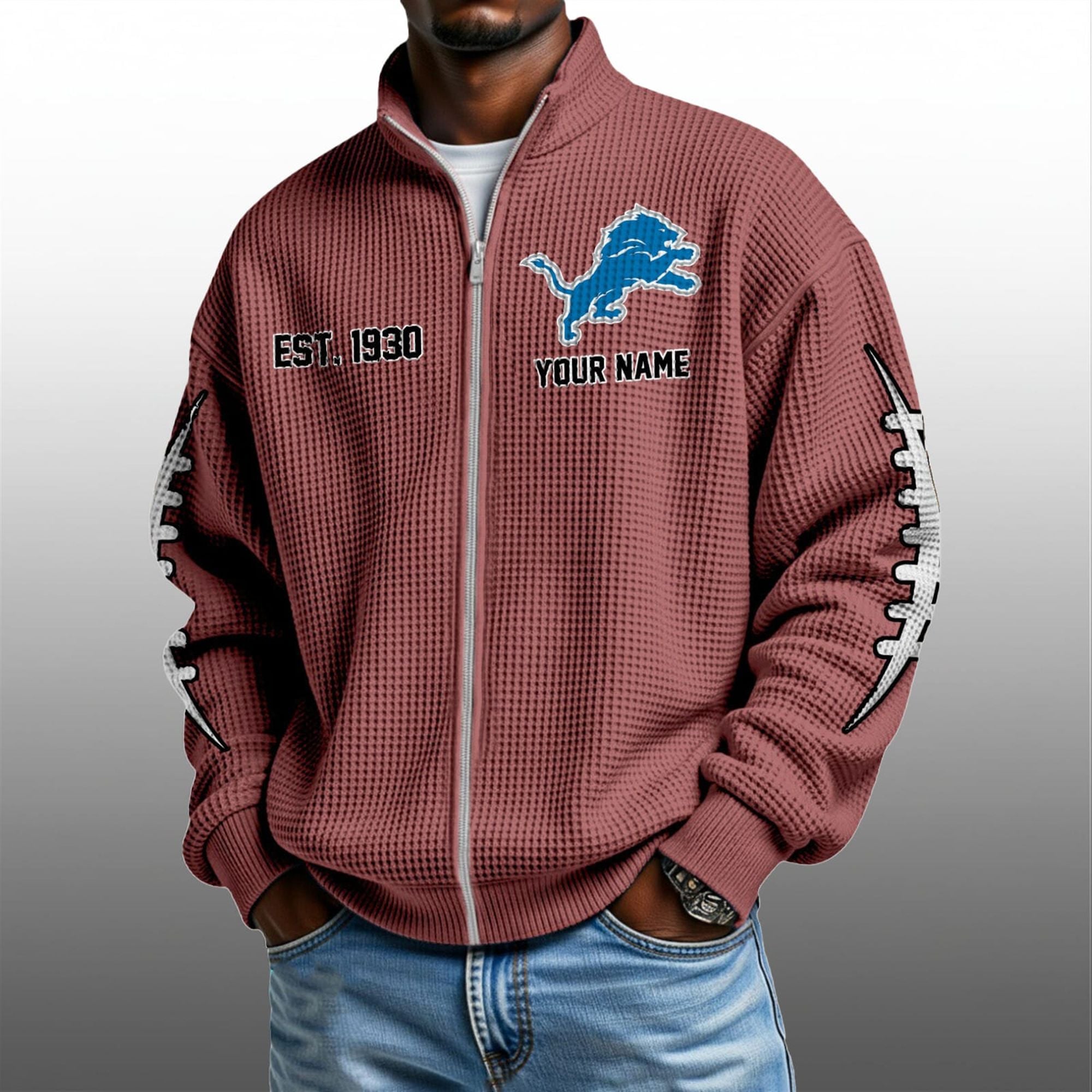 Lions EST 1930 Quarter Zip Waffle Sweatshirt 2 Lions EST 1930 Quarter Zip Waffe Sweatshirt 1