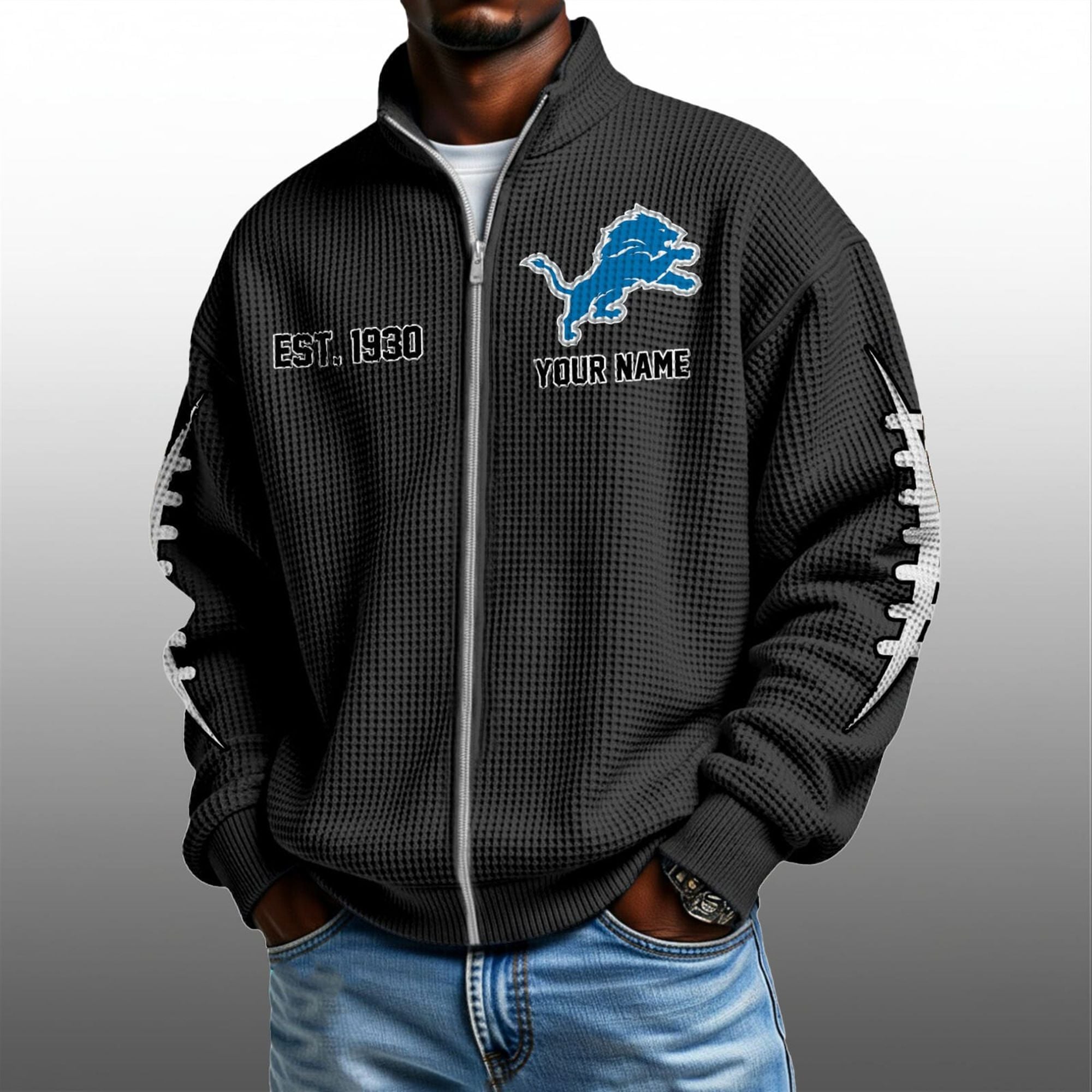 Lions EST 1930 Quarter Zip Waffle Sweatshirt 3 Lions EST 1930 Quarter Zip Waffe Sweatshirt 2