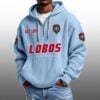Lobos EST 1894 Half Quarter Zip Waffle Hoodie 8 Lobos EST 1894 Half Quarter Zip Waffle Hoodie 4