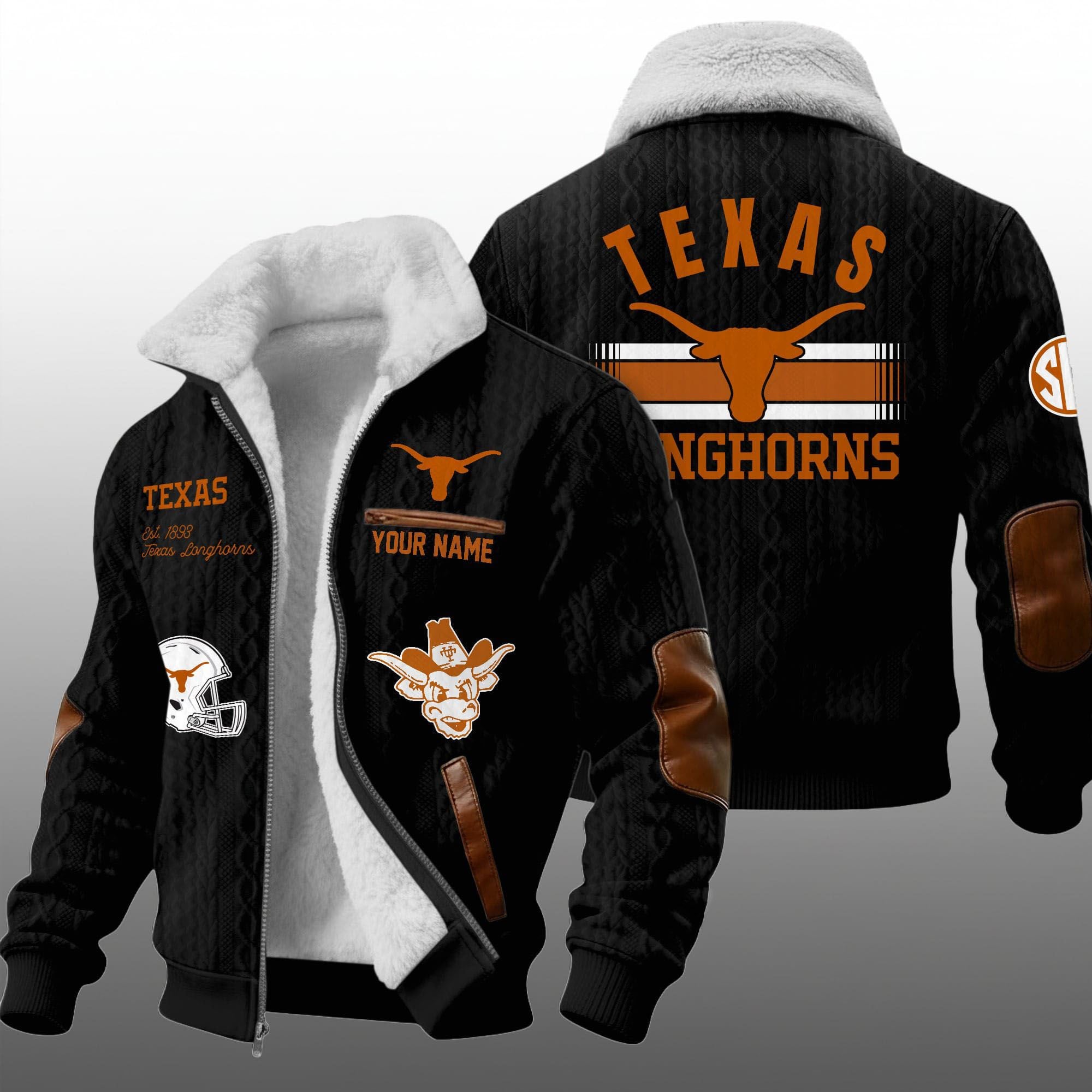 Longhorns Est 1893 Winter Fleece Jacket 2 Longhorns Est 1893 Winter Fleece Jacket 2